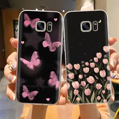 For Samsung S7 S6 Edge Case Soft Silicone Cover Cute Cartoon Painted Case Shell For Samsung Galaxy S