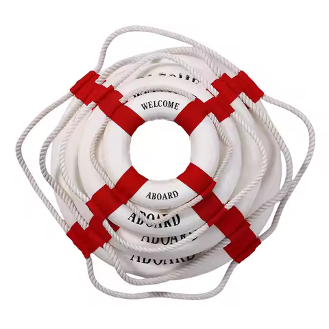 Hanging Lifebuoy Creative Red Blue Two Colors Mediterranean Style Lifebuoy Home Living Room Decorati