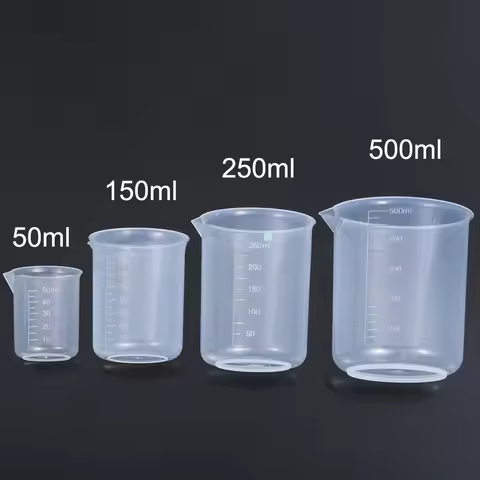 Measuring Cup Transparent Plastic Laboratory Beaker Graduated Liquid Jug Cup Kitchen Baking Cooking 