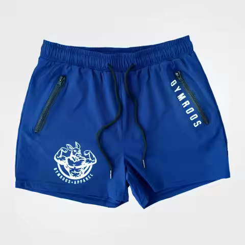 GYM Sports Woven Quick Drying Three-Point Shorts Men's Fitness Tide Brand Slim Zipper Pocket Tide Br