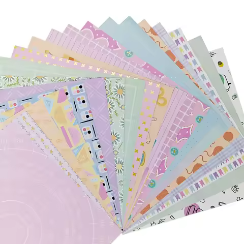Creative Path 8x8 Scrapbooking Paper Pad Happy Crafter Plaid Flower Pattern Scrapbook Decorative Bac