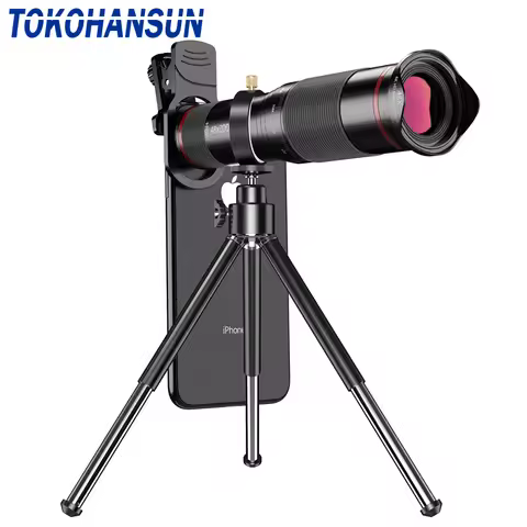 TOKOHANSUN 48X Mobile Phone Monocular Telescope Lens astronomical zoom lens extendable tripod for iP
