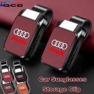Audi Car Sunglasses Storage Clip Sun Visor Leather Glasses Holder For A3 8l 8Y A1 Q5 TT mk2 A5 A4 B7