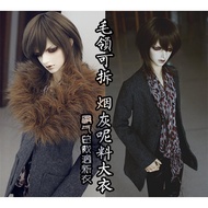 3 Points Uncle Strong Uncle BJD Baby Clothes [Removable Fur Collar+Soot Woolen Coat] Two Ways to Wea