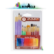 Astar artist brush set 15pcs in one set for oil colour, watercolour and acrylic (AB576-15)