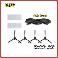 For ILIFE A4S Main Brush Hepa Filter Side Brush Robot Vacuum Cleaner Parts