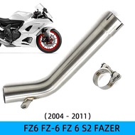 Motorcycle Exhaust Escape Modified Middle Link Pipe Muffler Tube FZ6 Exhaust Fit for Yamaha FZ6 FZ-6