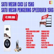 MESIN Laundry Business Package 1 Unit LG 15 KG Washing Machine & 1 Unit SpeedQueen 15 KG Dryer and 1