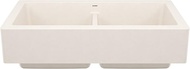 BLANCO 527409 Vintera Silgranit 33" 50/50 Double Bowl Apron-Front Farmhouse Sink - Soft White