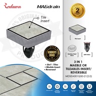 MAGDRAIN 3 IN 1 MARBLE OR TILEABLES INSERT/ REVERSIBLE FLOOR DRAIN (MDSEA001Q50-21(2.0) )