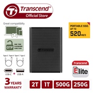 (Official Mall) Transcend ESD270C Portable SSD 3D NAND Type-C (1TB/2TB)