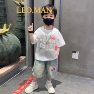 LEO.MAN 2-Piece Set For Children Short-Sleeved Shirt + Shorts Elastic Waist Model A0113