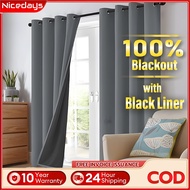 Nicedays BLACKOUT CURTAIN / 95% Blackout Langsir / Hook & Ring Curtain