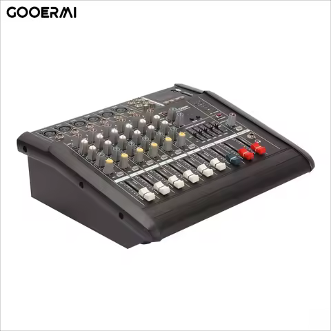 Gooermi 6 Channel Professional Sound Audio Power Mixer Usb Interface Effect Sound Mixer Dj Console A