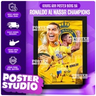 RONALDO Champions poster photo frame in AL NASSR shirt color includes 2 sizes for A5 tabletop (18cm 