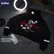 FEBB - MEN'S 300 GSM GLITTER BACK TO FRIENDS BOXY HODDIE SWEATER THICK FLECCEWanita