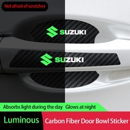 Suzuki Car Luminous Door Bowl Carbon Fiber Pattern Car Door Protector for Swift Sport Xl7 Vitara Jim