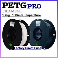 PETG Pro/ PETG 3D Filament 1.75mm 1.2KG(Super Pure Filament）- Black White(Solid Color)