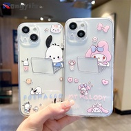 Cute Pochacco Clear Phone Case For Vivo iQOO Z9 Turbo+ Z9X Z8 Z8X Z7X Z7i Z6 Z6X Z5 Z3 Z1 Z1X U5X U5