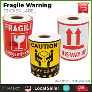 300PCS Fragile This Way Up Heavy Object Sticker Label Warning 120x120mm 12x12cm (mAsLoT)