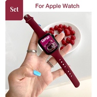 Ladies Small Waist New Color Series Strap+Watch Case Set Suit Suitable for Apple Watch SE3 S9 S8 SE 