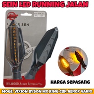 Lampu Sen LED Motor DRL 2 Warna Sen Running Jalan Moge Vixion Byson MX