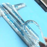 Transparent Flexible Ruler Flexible Ruler/ 20cm Transparent Flexible Ruler Pembaris