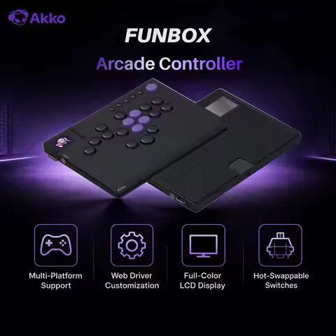 Akko FUNBOX Magnetic Leverless Hitbox Controller Stickless Arcade Controller Keyboard For PC/ PS5/PS