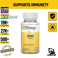 Solaray Zinc 50mg | Amino Acid Chelate | With Pumpkin Seed | Support Immune System | 100 VegCaps
