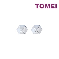 TOMEI Edge Earrings, White Gold 585