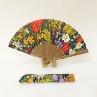 着物扇子　アンティークの絹の着物使用　日本の京都の職人が手仕事で制作　オンリーワン　プレゼントに最適 #53