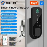 Bluetooth App Fingerprint Smart Gate Pas RFID Card Rim Bolt Electronic Door Lock supports Tuya Gatew