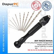 Mini Portable Bor Tangan Manual Dengan 10 Mata Bor