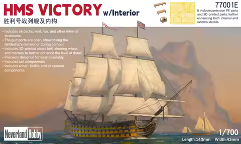 Neverland Hobby Assembled Model Kit 77001E HMS Victory Full Interior kit Elite Edition (w/pe and 3D 