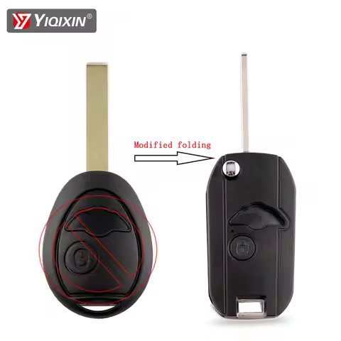 YIQIXIN Modified Flip Remote Car Key Shell Fob Cover Case For BMW Mini Cooper S R50 R53 Rover 75 One