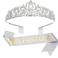 30th Birthday Party Decorations Sash Tiara Crown Banner Balloons Supplies Men Women