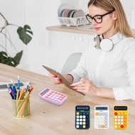 M&G Mechanical Switch Calculator, 12 Digits, Large LCD Display and Big Buttons, Cute Pink Desktop Ca