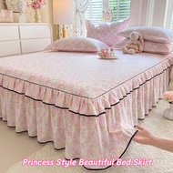 Pastoral Style Aesthetic Bed Skirt Skin-Friendly Class A Washed Cotton-Like Cadar Pengantin Princess