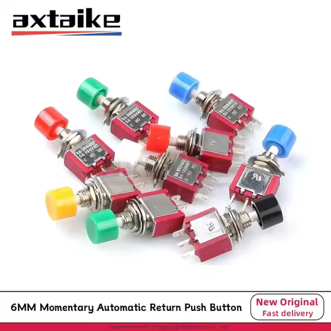 5PCS 3Pin C-NO-NC 6MM Mini Momentary Automatic Return Push Button Switch ON-ON 2A 250V AC 5A 120V AC