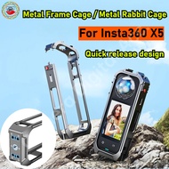 Metal Frame Case For Insta360 X5 Magnetic interface Metal Rabbit Cage for Insta360 X5 Accessories