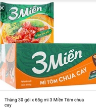 mì 3 miền tôm chua cay thùng 30 gói