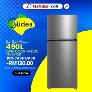 MIDEA TWIN DOOR FRIDGE 490L/413L, INVERTER, BIG COOLING ZONE, ACTIVE-C FRESH