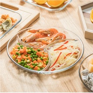 211 glass dining tray  Fat reducing dividing plate  Children's dining plate  Glass dining plate  9-i