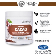ORGANIC FIELDS Organic Cacao Powder (180g) | Superfood | Polyphenol | No Sugar