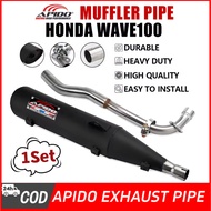 Apido Pipe Wave 100 Muffler 1 Set V4 For Honda Wave 100 / 110 / 125 Chicken Pipe Motorcycle raider