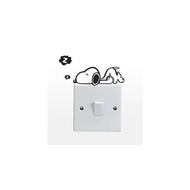 Wallstiker Stiker Dekorasi Saklar Lampu Motif Anjing Snoopy Sleep Mini