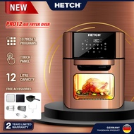 HETCH Pro12 Digital Air Fryer Oven Premium Copper Large 12L (1800W/10 Program/8 Accessories/Easy Cleaning Chamber)