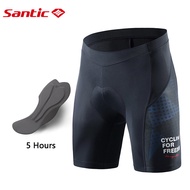 Santic ผู้ชาย 4D เบาะขี่จักรยานกางเกงขาสั้นกันกระแทก MTB จักรยานกางเกงขาสั้นขี่ด้านล่างกางเกงขาสั้นจ
