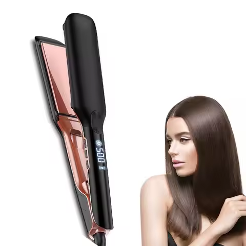 Professional High Temp Wide Plate Hair Straightener Plasma Ionic Flat Iron Keratin Treatment for Fri