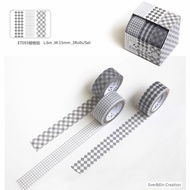 3 in 1 grey washi tape set by Ever Ein W033 planner craft tapes  hoople.inc